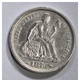 1873 ARROWS SEATED LIBERTY DIME AU 1873 ARROWS SEATED LIBERTY DIME AU