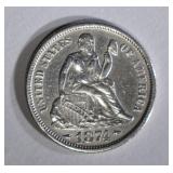 1874 ARROWS SEATED LIBERTY DIME XF/AU