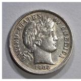 1902-O BARBER DIME AU 1902-O BARBER DIME AU