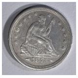 1873-S ARROWS SEATED QUARTER XF LIGHT SCRATCHES