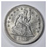 1877-S/HOR. S SEATED LIBERTY QUARTER AU CLEANED