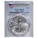 2017 AMERICAN SILVER EAGLE PCGS MS70