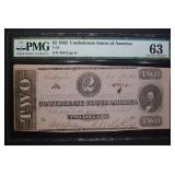 1862 $2 CONFEDERATE STATES OF AMERICA 1862 $2 CONFEDERATE STATES OF AMERICA