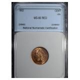 1902 INDIAN HEAD CENT NNC SUPERB GEM RED 1902 INDIAN HEAD CENT NNC SUPERB GEM RED