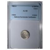 1880-H SILVER 5 CENTS CANADA NNC AU BU 1880-H SILVER 5 CENTS CANADA NNC AU BU