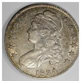 1834 CAPPED BUST HALF DOLLAR  CH.AU+