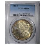 1881-S MORGAN DOLLAR PCGS MS64