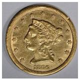 1866-S $2.50 GOLD LIBERTY  AU+