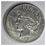 1928 PEACE DOLLAR AU CLEANED