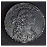 1802 LARGE CENT XF SOME POROSITY