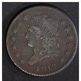 1812 LARGE CENT VF DARK