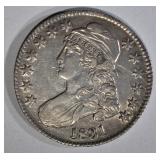 1831 BUST HALF DOLLAR AU LIGHT SCRATCHES