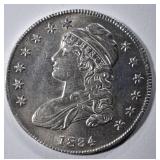 1834 BUST HALF DOLLAR AU/BU LIGHT SCRATCHES OBV.