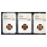 1955, 56, 58 LINCOLN CENTS NGC MS-66 RD 1955, 56, 58 LINCOLN CENTS NGC MS-66 RD