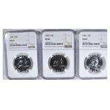 1959, 60 & 61 FRANKLIN HALF DOLLARS, NGC PF-79 1959, 60 & 61 FRANKLIN HALF DOLLARS, NGC PF-79