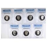 7 KENNEDY HALVES PCGS PR-69 DCAM 7 KENNEDY HALVES PCGS PR-69 DCAM