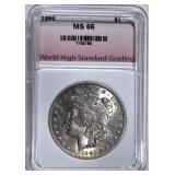 1886 MORGAN DOLLAR, WHSG GEM BU 1886 MORGAN DOLLAR, WHSG GEM BU