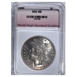 1886 MORGAN DOLLAR, WHSG GEM BU