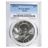 1972-S SILVER EISENHOWER DOLLAR PCGS MS-67