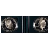 (2) 1990-P Eisenhower Proof Silver Dollars