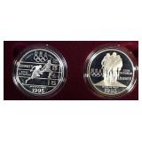 1995- Olympic Two-Coin Proof Set - Track & Cyclist 1995- Olympic Two-Coin Proof Set - Track & Cyclist