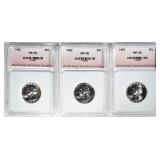 3-WASHINGTON QTRS GRADED WHSG 3-WASHINGTON QTRS GRADED WHSG