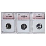 3-WASHINGTON QTRS GRADED WHSG 3-WASHINGTON QTRS GRADED WHSG