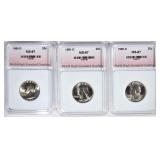 3-WASHINGTON QTRS GRADED WHSG 3-WASHINGTON QTRS GRADED WHSG