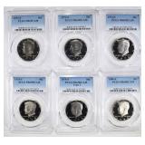 6 KENNEDY HALVES PCGS PR-69 DCAM 6 KENNEDY HALVES PCGS PR-69 DCAM