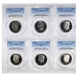 6 KENNEDY HALVES PCGS PR-69 DCAM