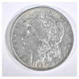 1887-O MORGAN DOLLAR, AU/BU KEY COIN