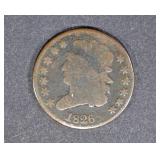 1826 HALF CENT rotated dies GOOD