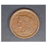 1857 SMALL DATE LARGE CENT, XF a few rim hits 1857 SMALL DATE LARGE CENT, XF a few rim hits