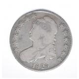 1825 BUST HALF DOLLAR, VG 1825 BUST HALF DOLLAR, VG