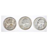 1935-S, XF, 39-D XF & 32 AU WASHINGTON QUARTERS