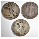 3-1918-S WALKING LIBERTY HALF DOLLARS: 3-1918-S WALKING LIBERTY HALF DOLLARS: