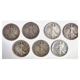 7-WALKING LIBERTY HALVES FROM 1917 AS FOLLOWS 7-WALKING LIBERTY HALVES FROM 1917 AS FOLLOWS