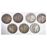 7-WALKING LIBERTY HALVES FROM 1917 AS FOLLOWS