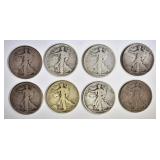 8-WALKING LIBERTY HALVES FROM 1918 AS FOLLOWS 8-WALKING LIBERTY HALVES FROM 1918 AS FOLLOWS