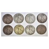 8-WALKING LIBERTY HALVES FROM 1918 AS FOLLOWS