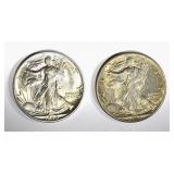 1- '45, 1- '45-S WALKING LIBERTY HALF DOLLARS 1- '45, 1- '45-S WALKING LIBERTY HALF DOLLARS