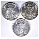 3-CH BU 1945-S WALKING LIBERTY HALVES