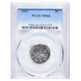 1937 BUFFALO NICKEL, PCGS MS-66 1937 BUFFALO NICKEL, PCGS MS-66
