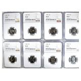 8 JEFFERSON NICKELS NGC PF-67 8 JEFFERSON NICKELS NGC PF-67