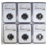 6-NGC GRADED PF-67 WASHINGTON QUARTERS: 6-NGC GRADED PF-67 WASHINGTON QUARTERS: