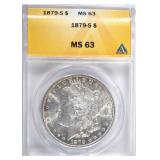 1879-S MORGAN DOLLAR, ANACS MS-63 1879-S MORGAN DOLLAR, ANACS MS-63