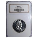1955 FRANKLIN HALF DOLLAR NGC PF 66 CAMEO 1955 FRANKLIN HALF DOLLAR NGC PF 66 CAMEO