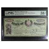 1874 $325.42 S/N 7721 STATE OF MISSOURI 1874 $325.42 S/N 7721 STATE OF MISSOURI