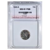 1920-S MERCURY DIME CCGS CH BU FSB 1920-S MERCURY DIME CCGS CH BU FSB