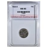1923-S MERCURY DIME CCGS CH BU 1923-S MERCURY DIME CCGS CH BU